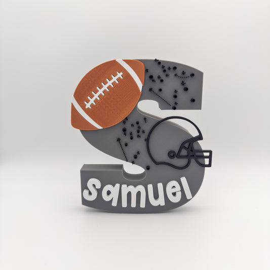 Football | 3D Print Initial Name Sign