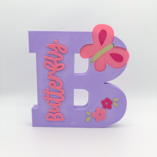 Butterfly | 3D Print Initial Name Sign