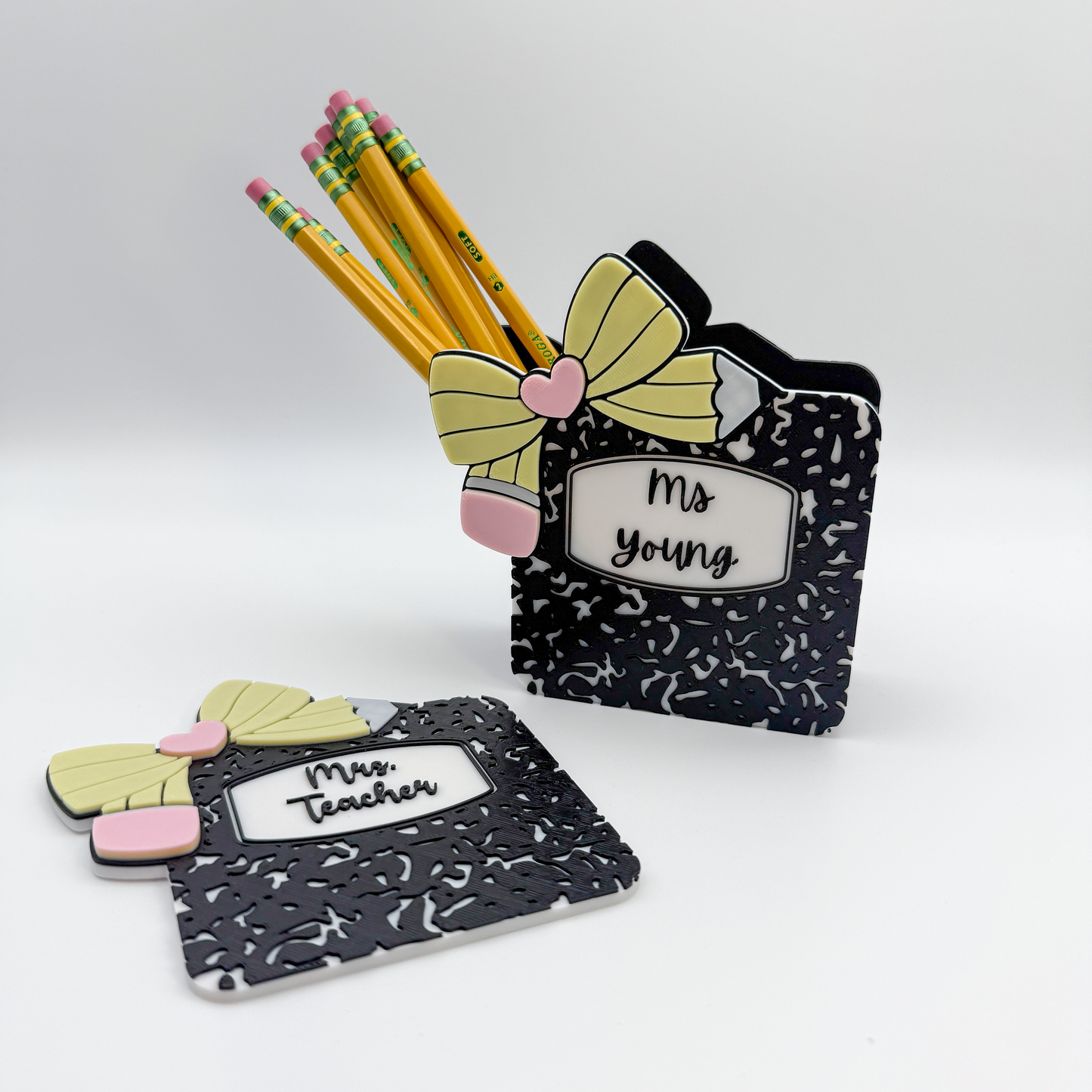 Composition Notebook Teacher Pencil Holder | 3D Printed