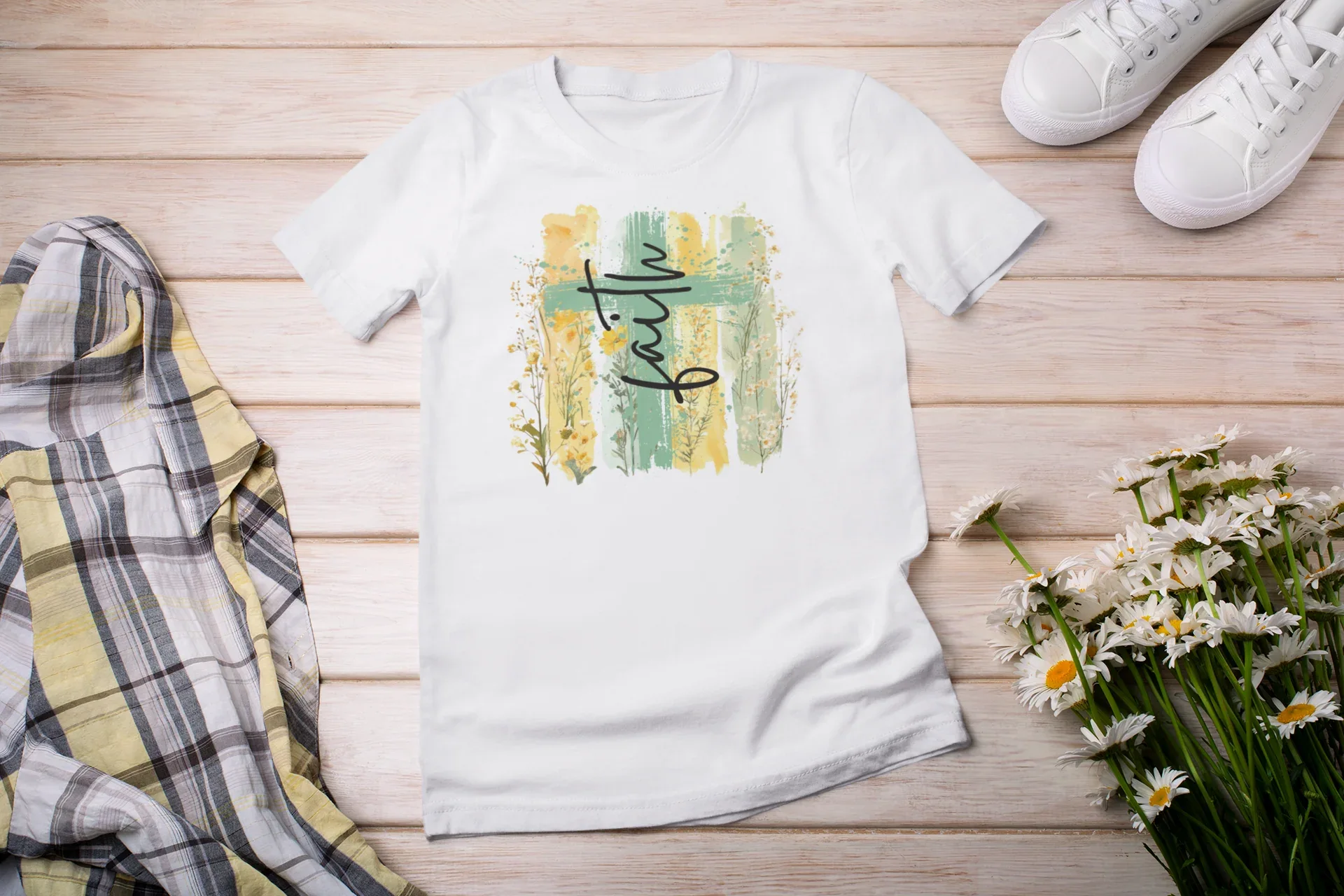 Faith Wildflower Tee Short Sleeve - kustomizables