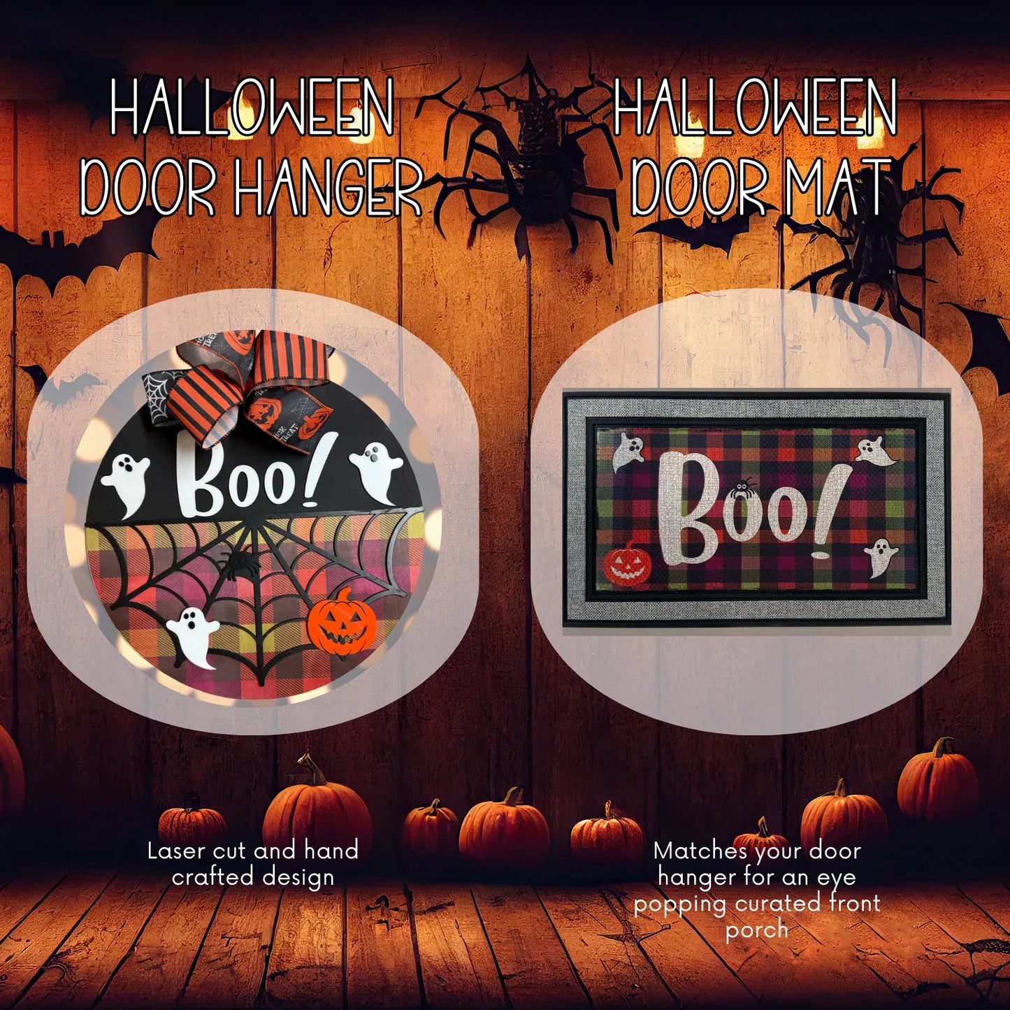 Halloween Door Hanger and Doormat Bundle - kustomizables