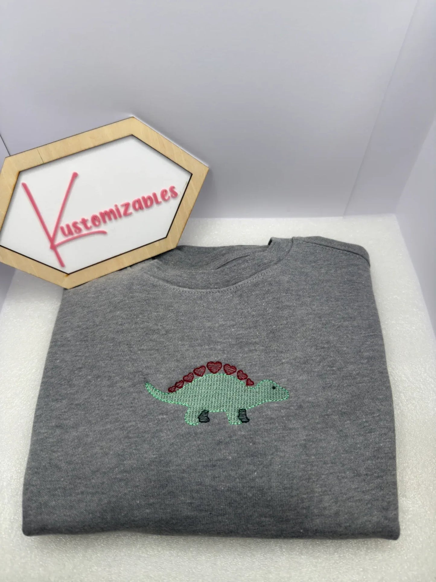 Dino Valentine Toddler Sweatshirt - Embroidered - kustomizables