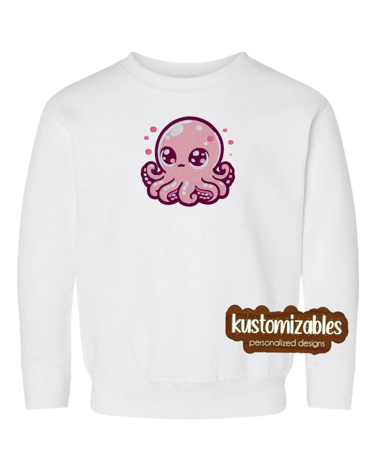 Octopus Toddler Sweatshirt - Embroidered - kustomizables