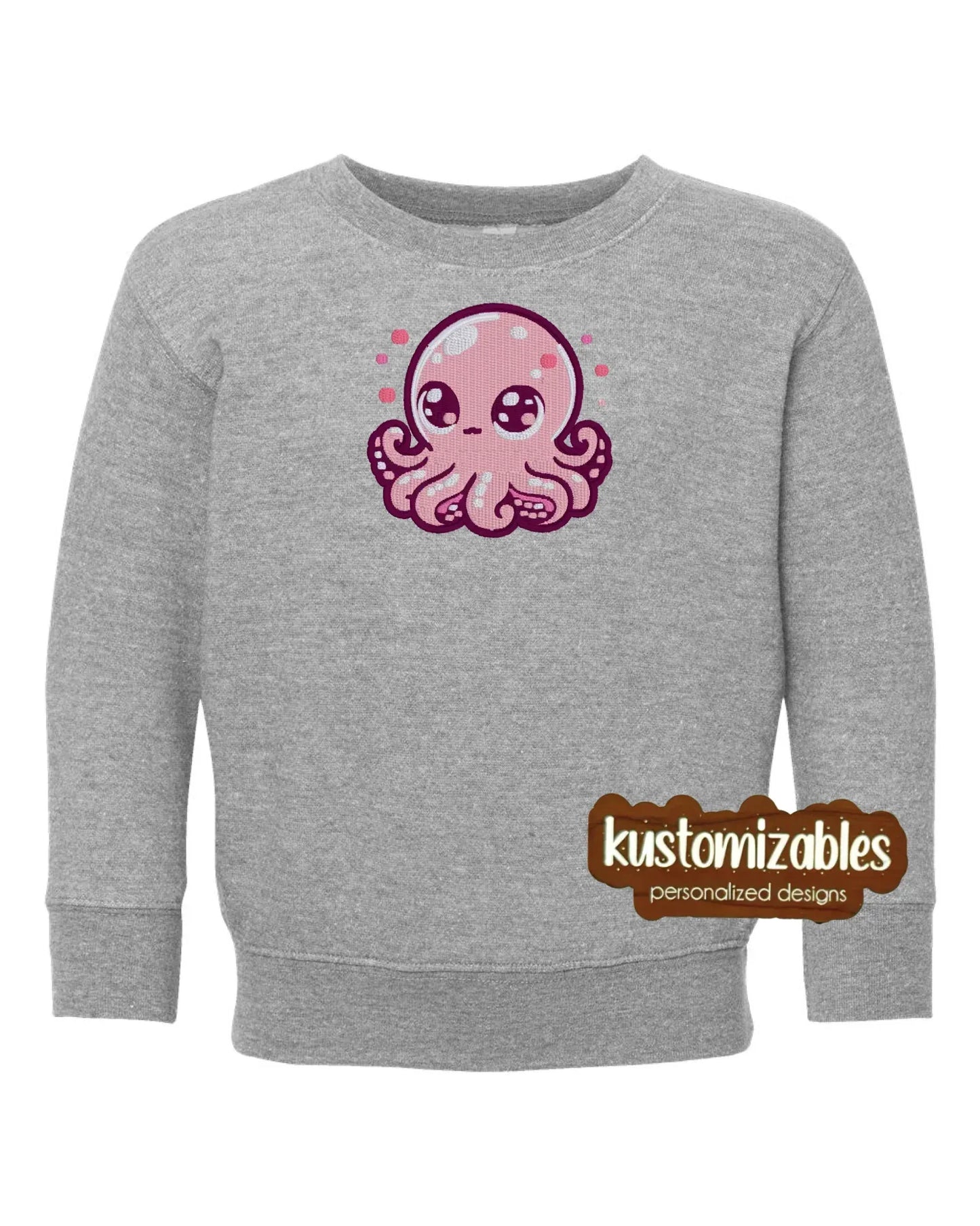 Octopus Toddler Sweatshirt - Embroidered - kustomizables