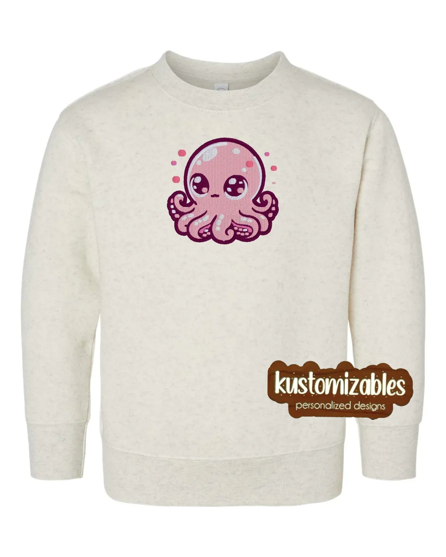 Octopus Toddler Sweatshirt - Embroidered - kustomizables
