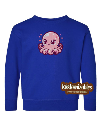 Octopus Toddler Sweatshirt - Embroidered - kustomizables
