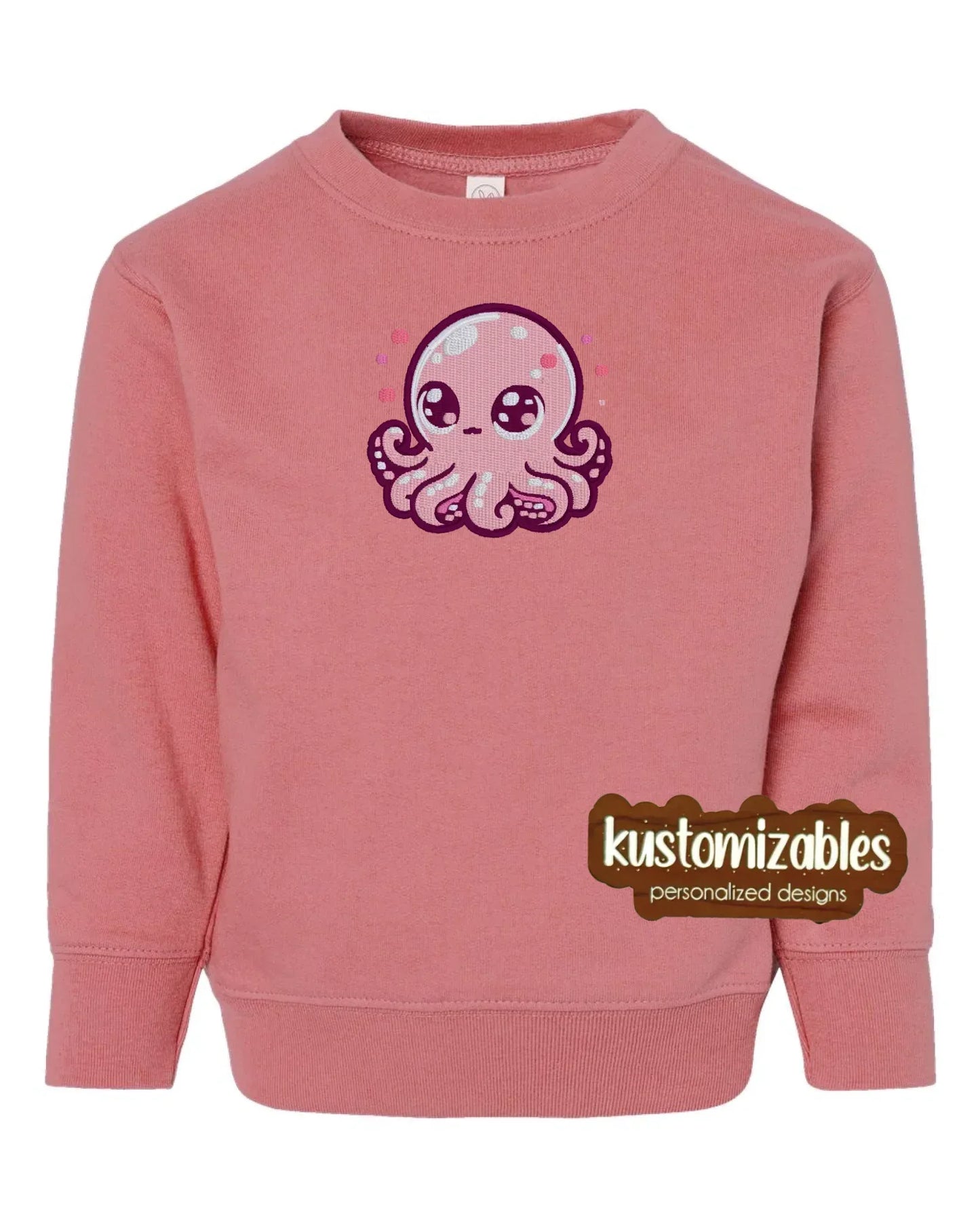 Octopus Toddler Sweatshirt - Embroidered - kustomizables