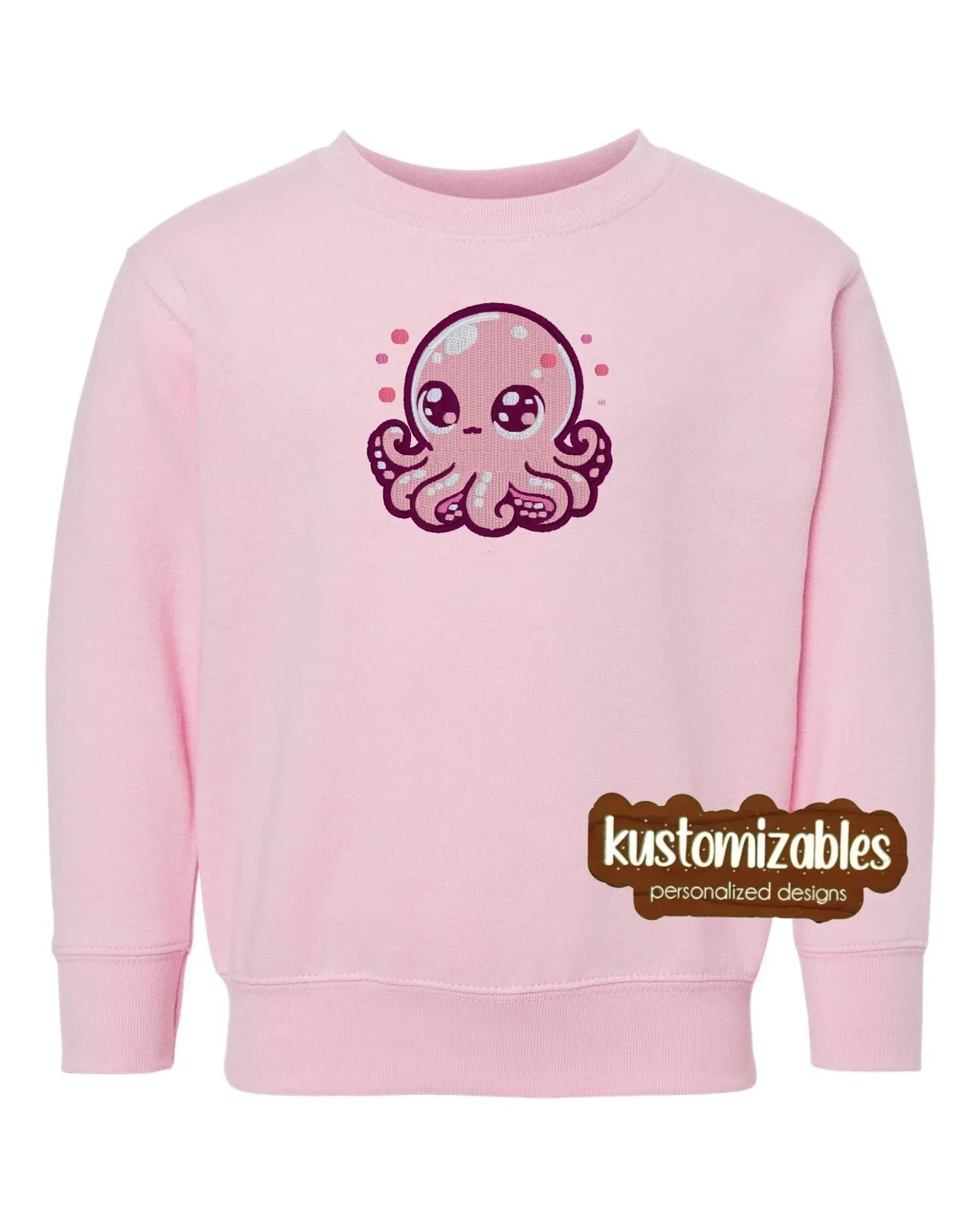 Octopus Toddler Sweatshirt - Embroidered - kustomizables
