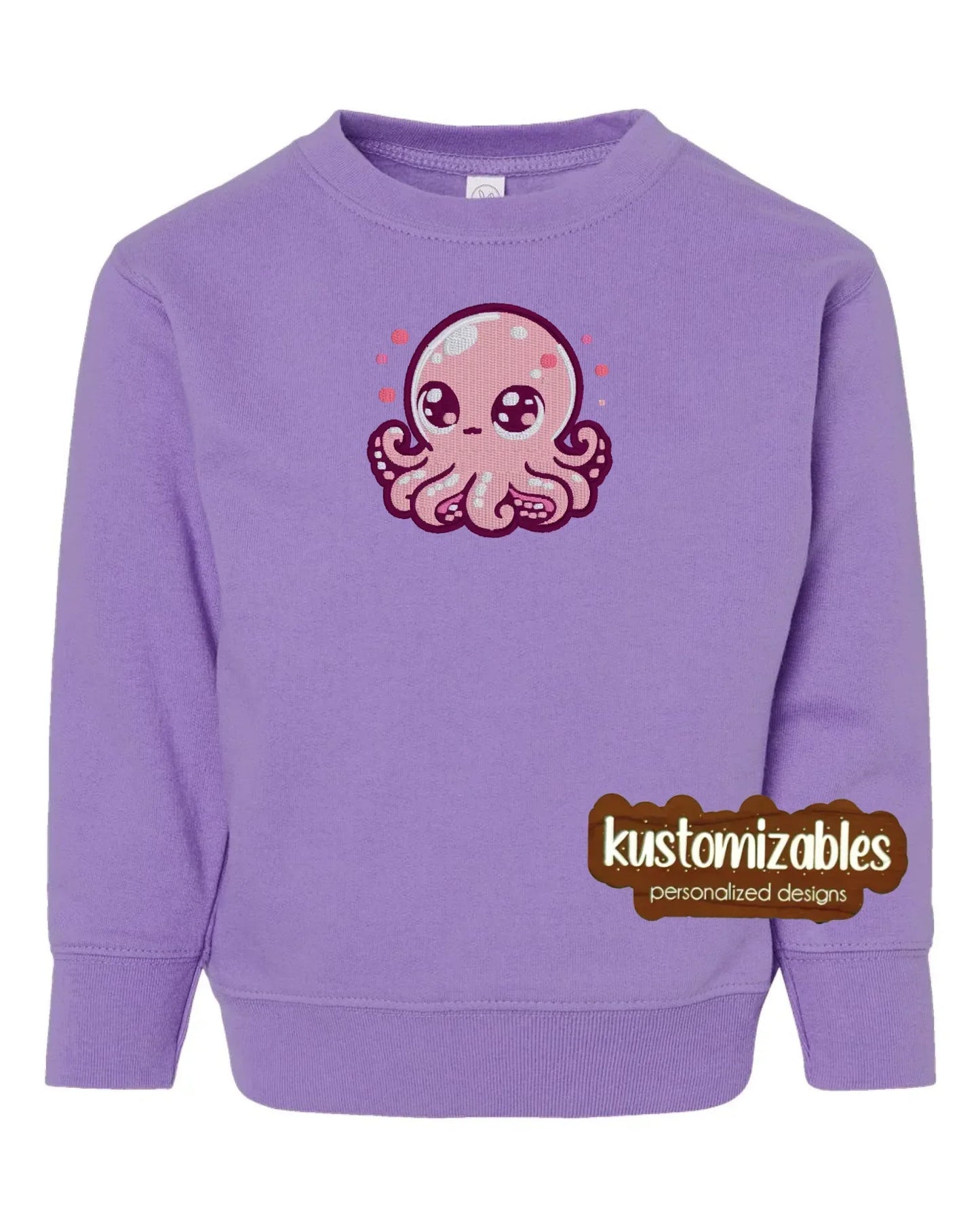 Octopus Toddler Sweatshirt - Embroidered - kustomizables