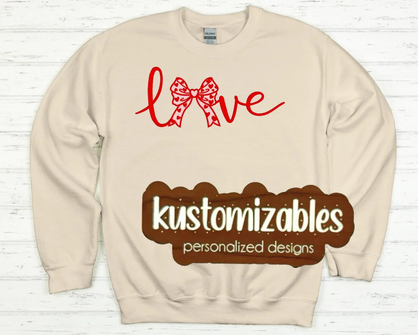 Love Bow - Embroidered Sweatshirt - kustomizables
