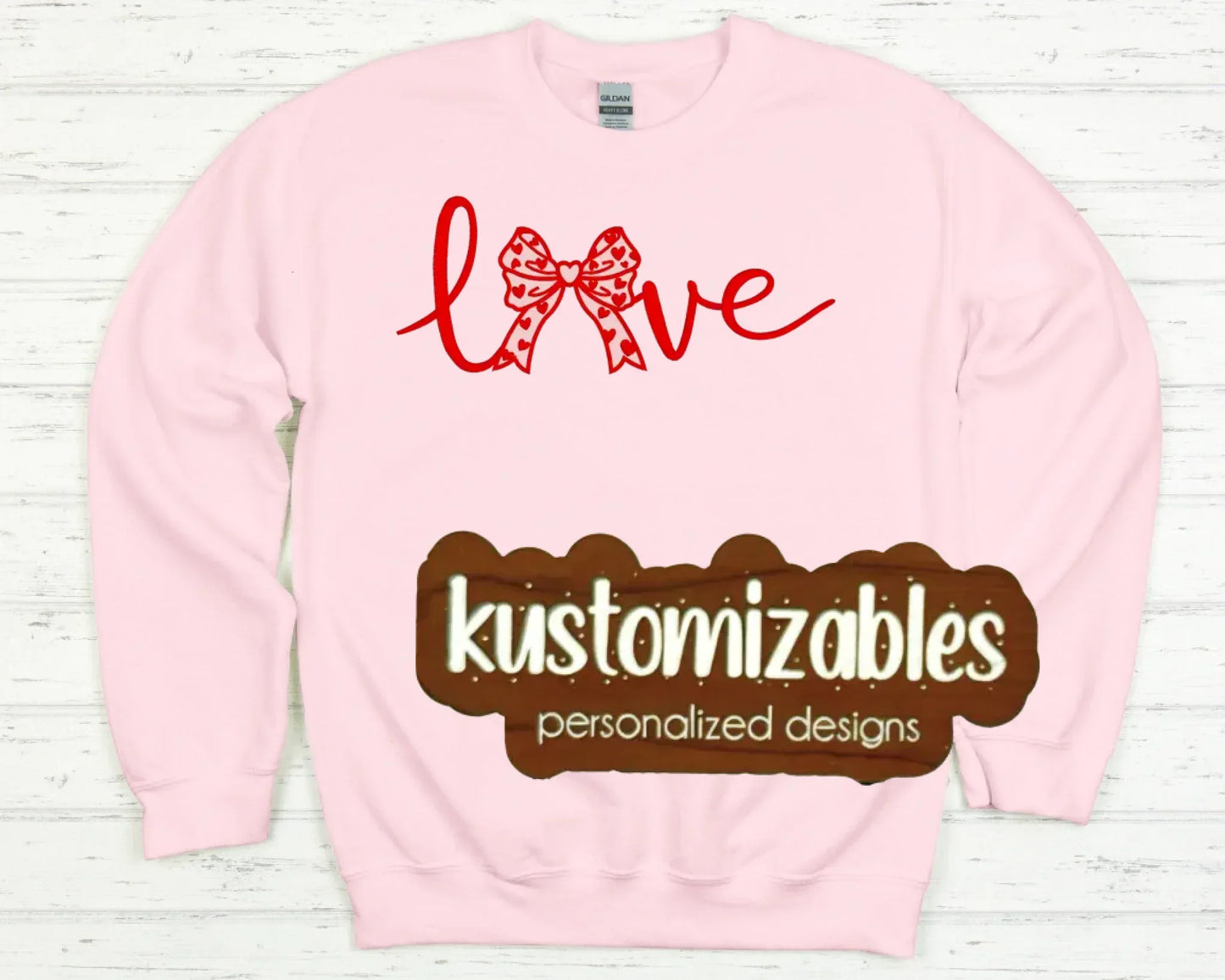 Love Bow - Embroidered Sweatshirt - kustomizables