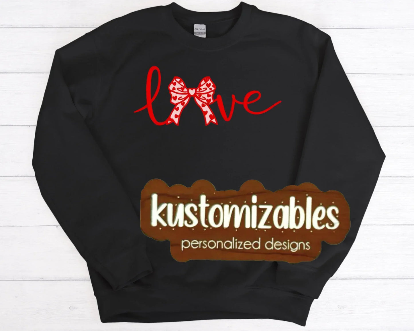 Love Bow - Embroidered Sweatshirt - kustomizables