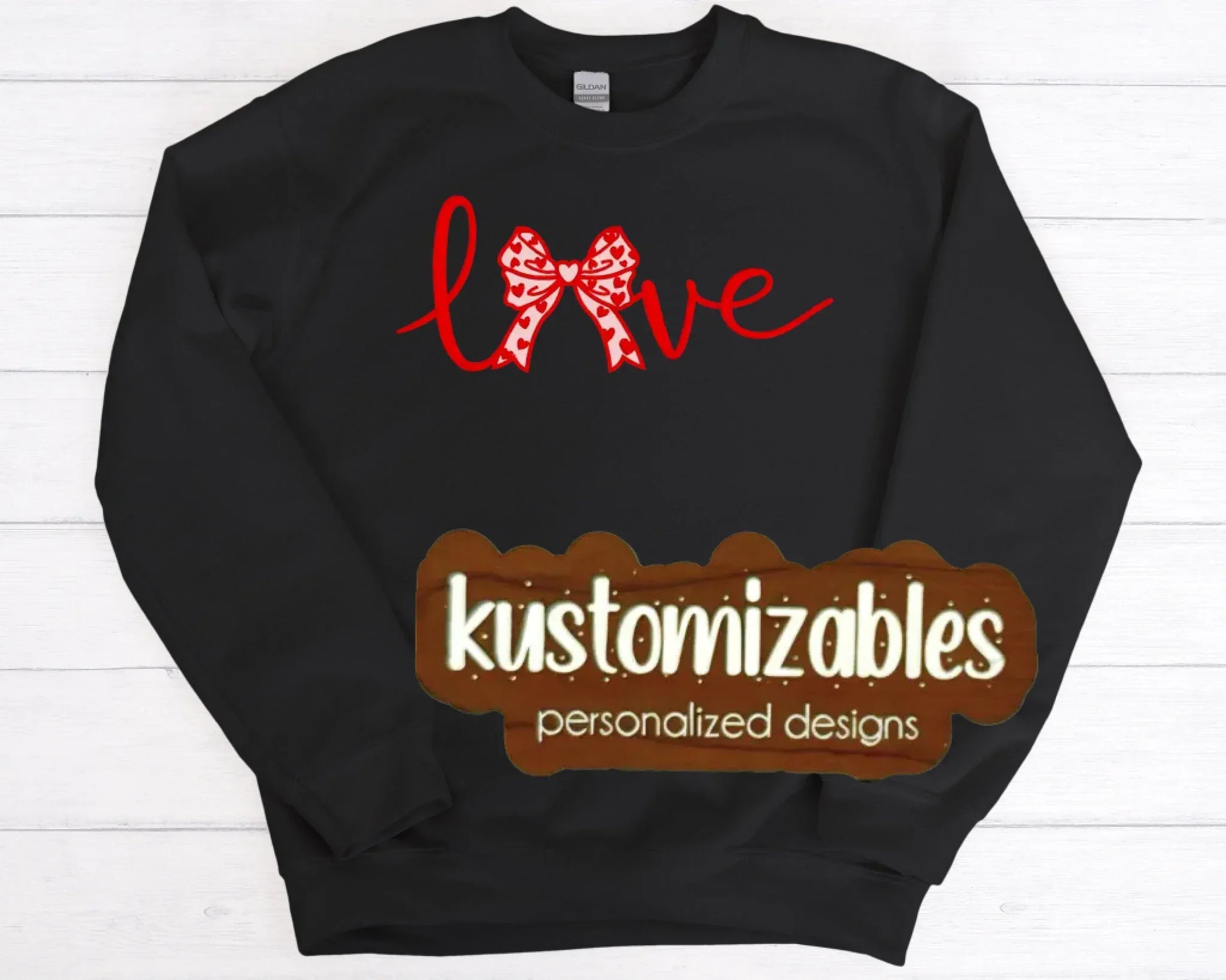 Love Bow - Embroidered Sweatshirt - kustomizables