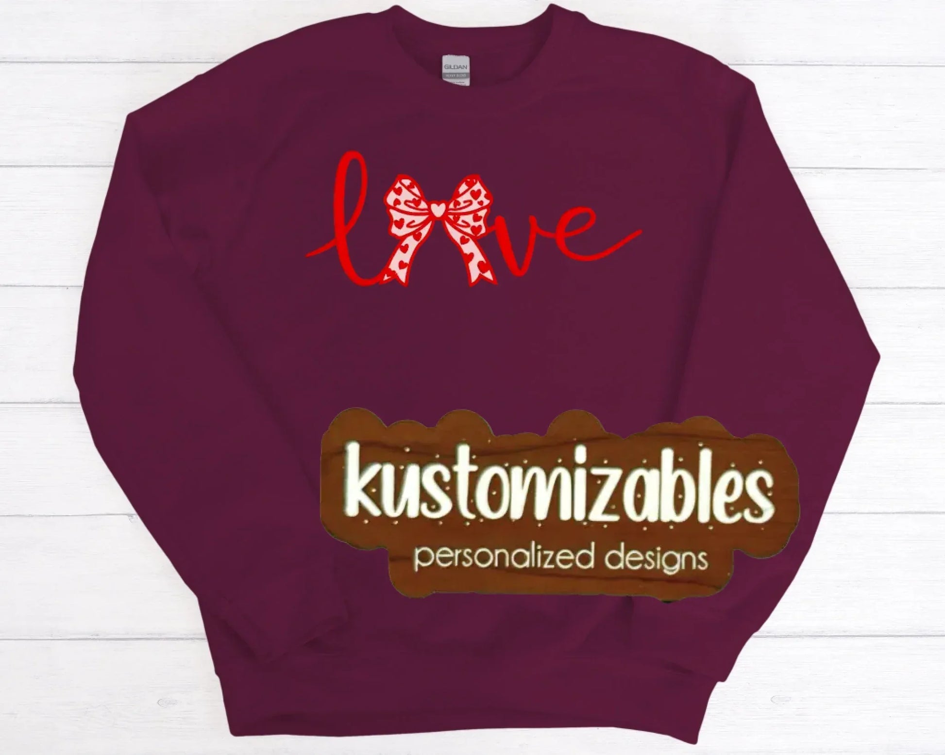 Love Bow - Embroidered Sweatshirt - kustomizables