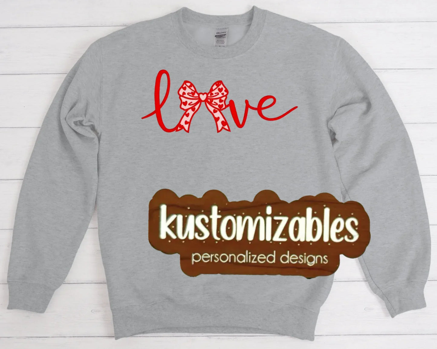 Love Bow - Embroidered Sweatshirt - kustomizables