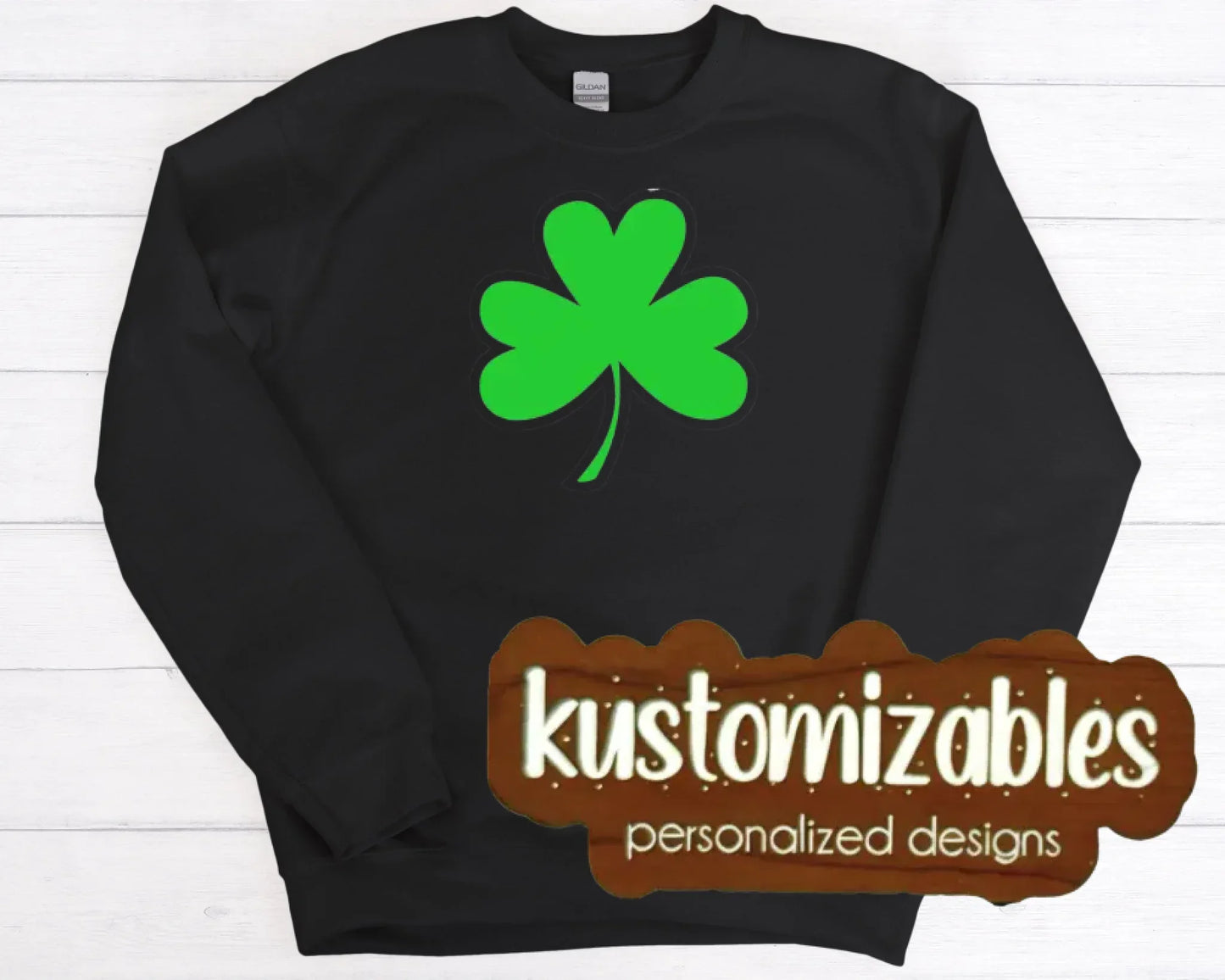 St Patricks Shamrock Glitter Applique - kustomizables