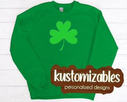 St Patricks Shamrock Glitter Applique - kustomizables