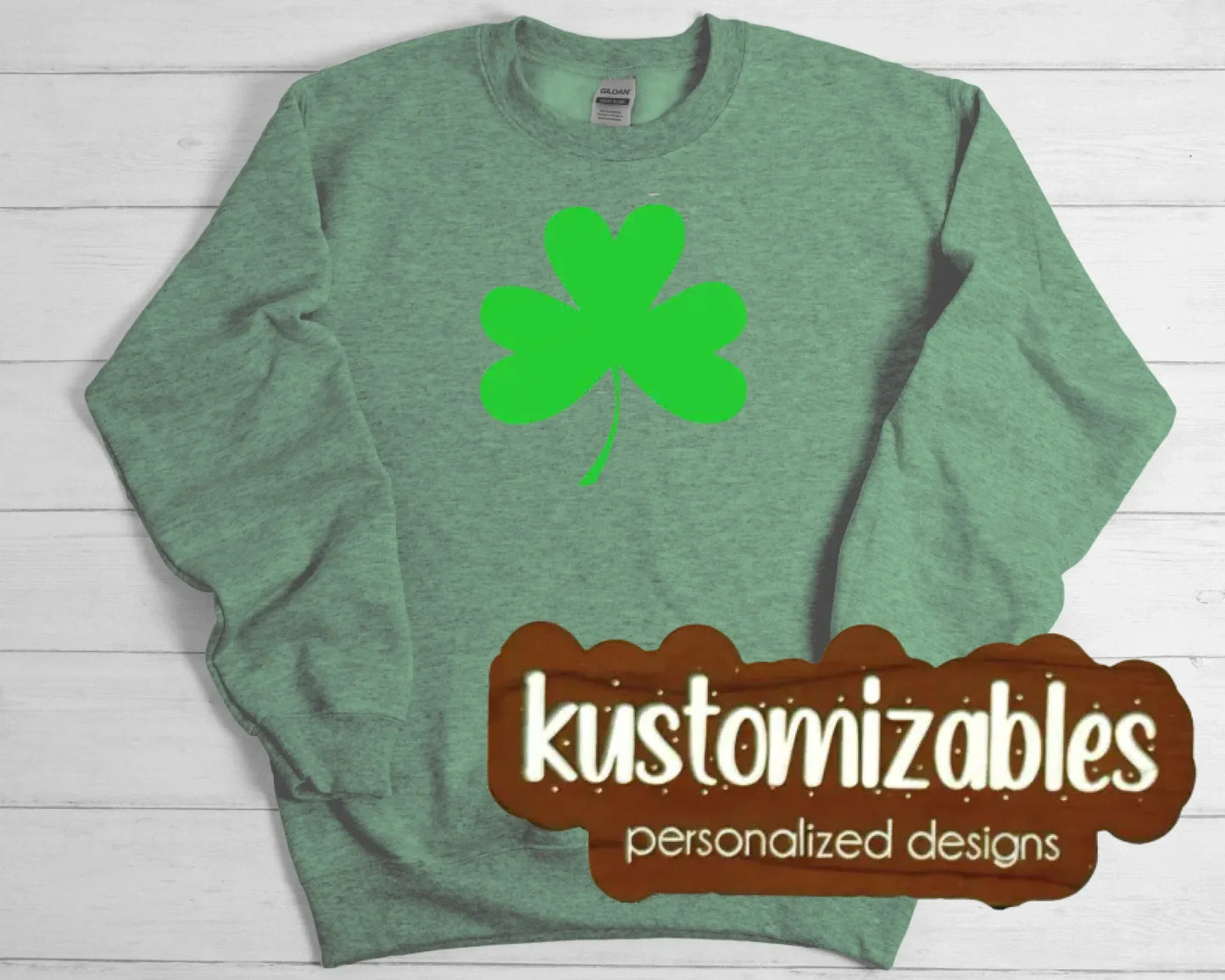 St Patricks Shamrock Glitter Applique - kustomizables