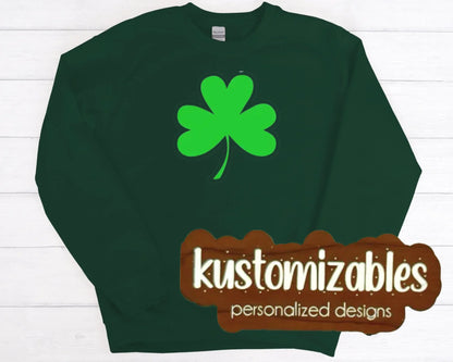 St Patricks Shamrock Glitter Applique - kustomizables