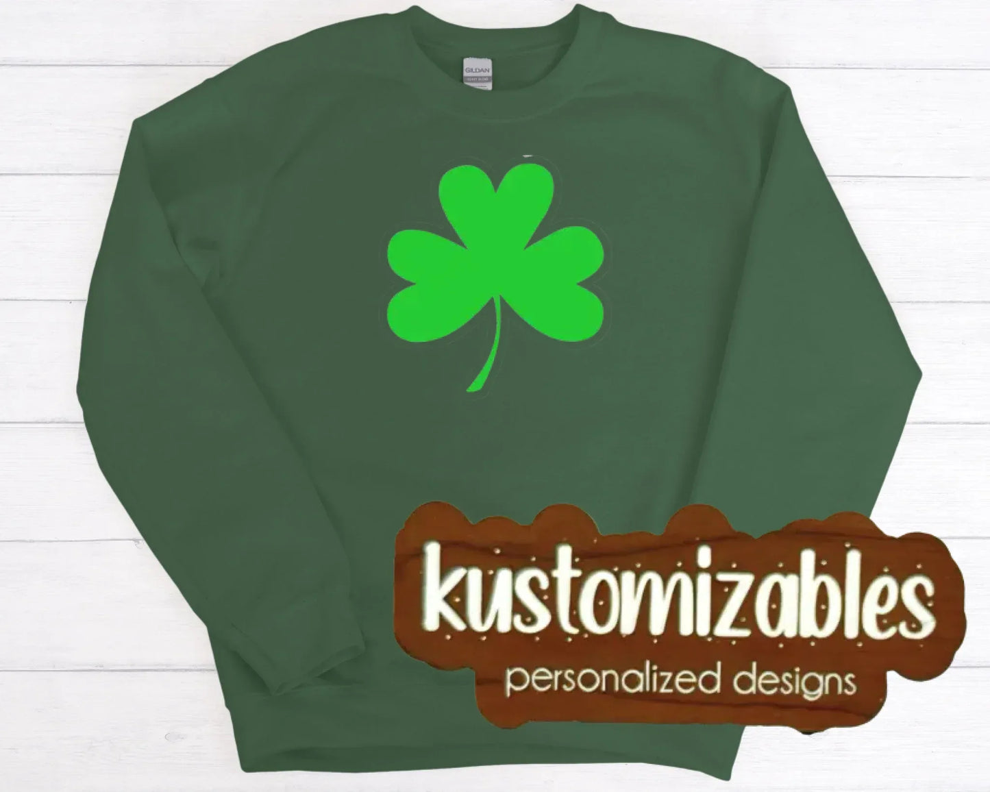 St Patricks Shamrock Glitter Applique - kustomizables