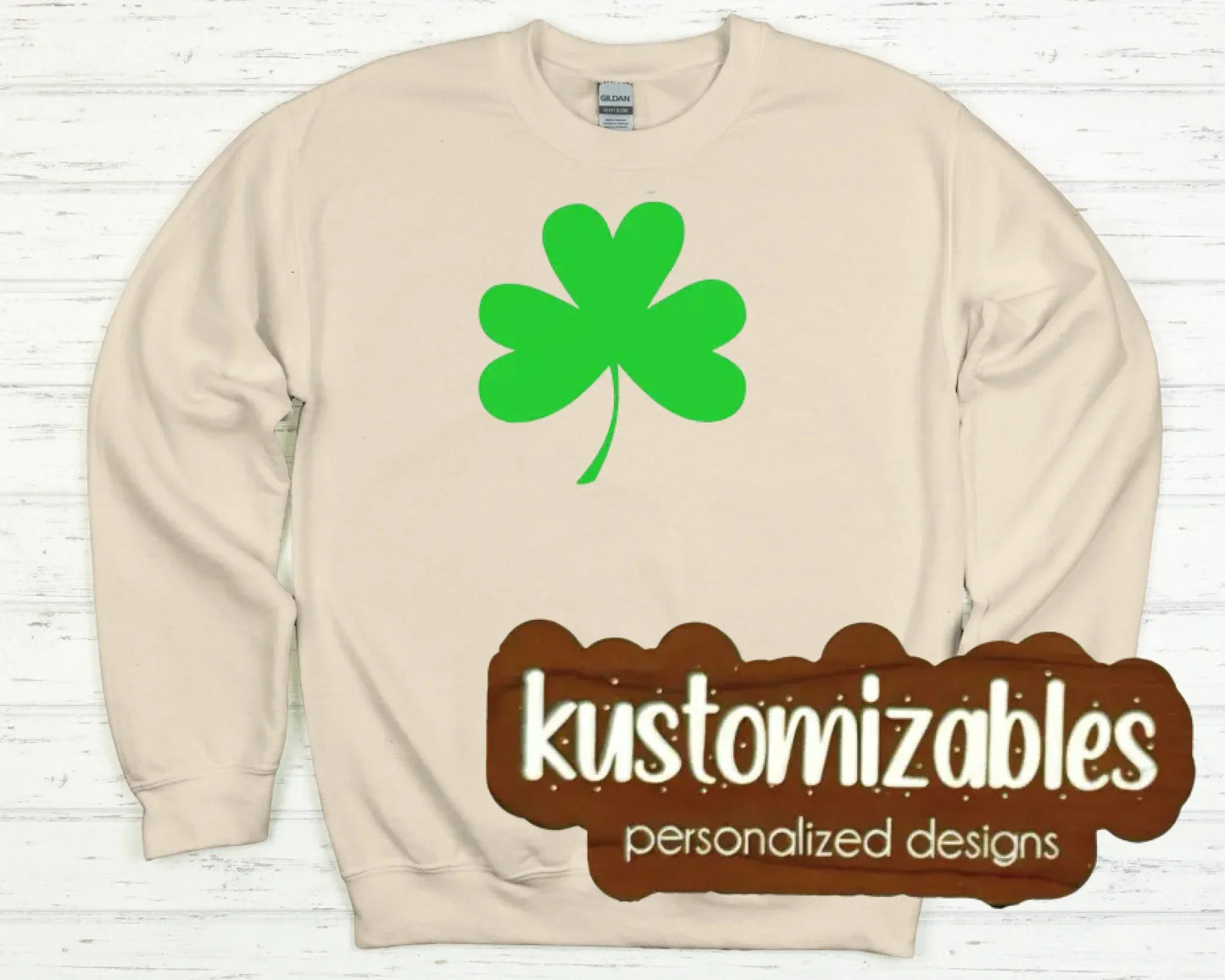 St Patricks Shamrock Glitter Applique - kustomizables