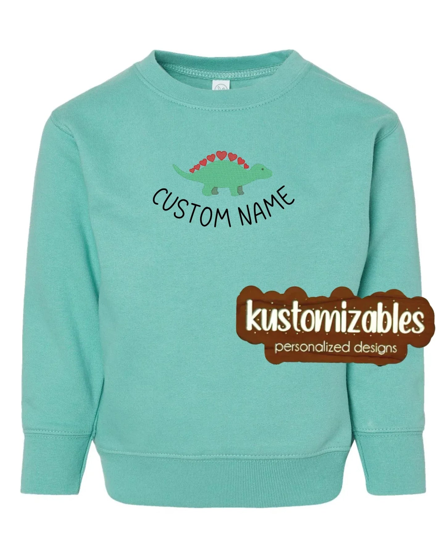 Dino Valentine Toddler Sweatshirt - Embroidered - kustomizables