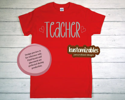 Teacher - Embroidered - kustomizables