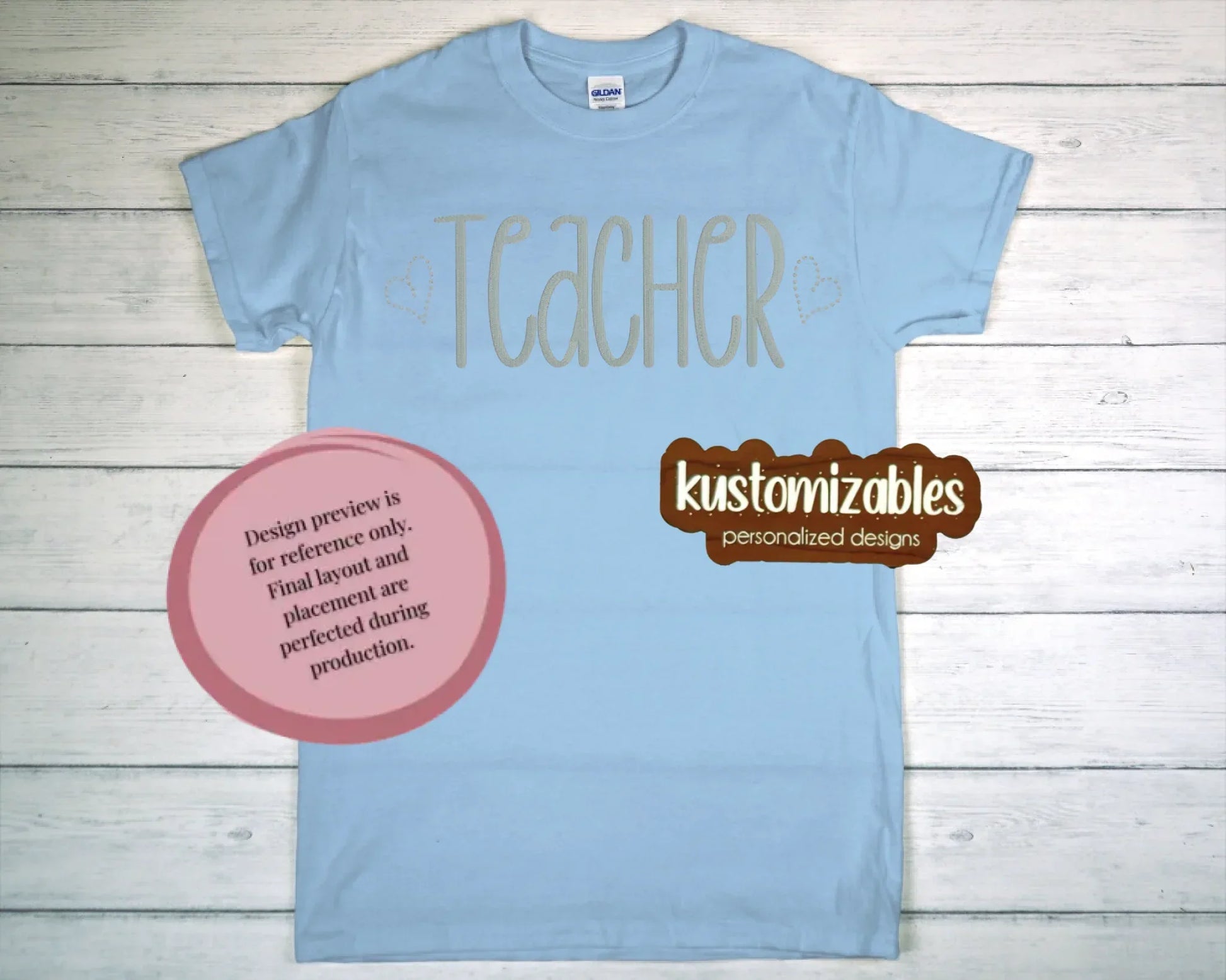 Teacher - Embroidered - kustomizables