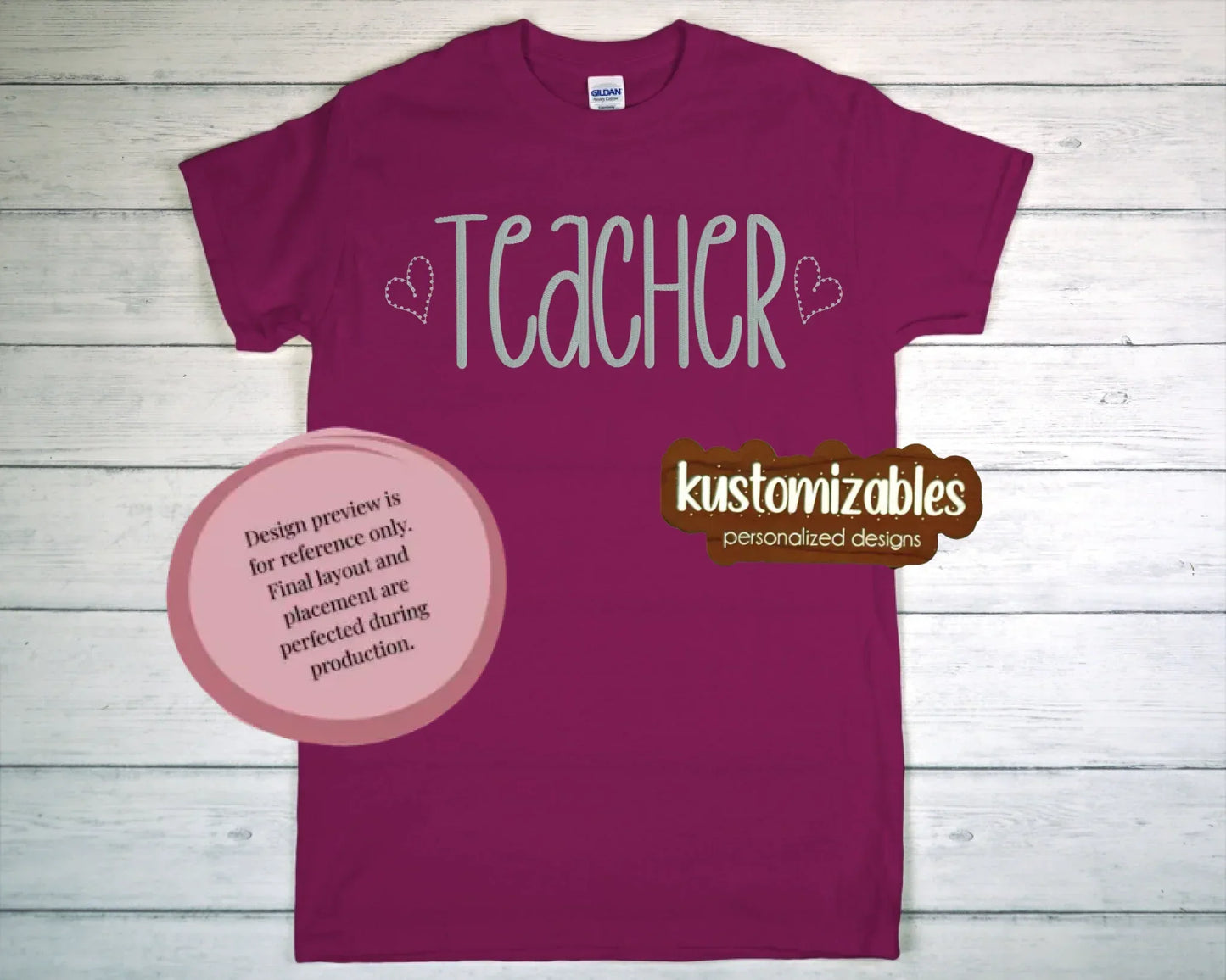Teacher - Embroidered - kustomizables