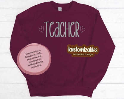 Teacher - Embroidered - kustomizables