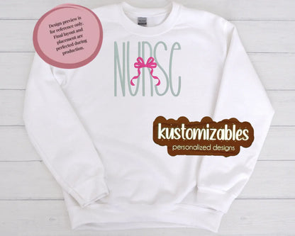 Nurse with Bow - Embroidery - kustomizables