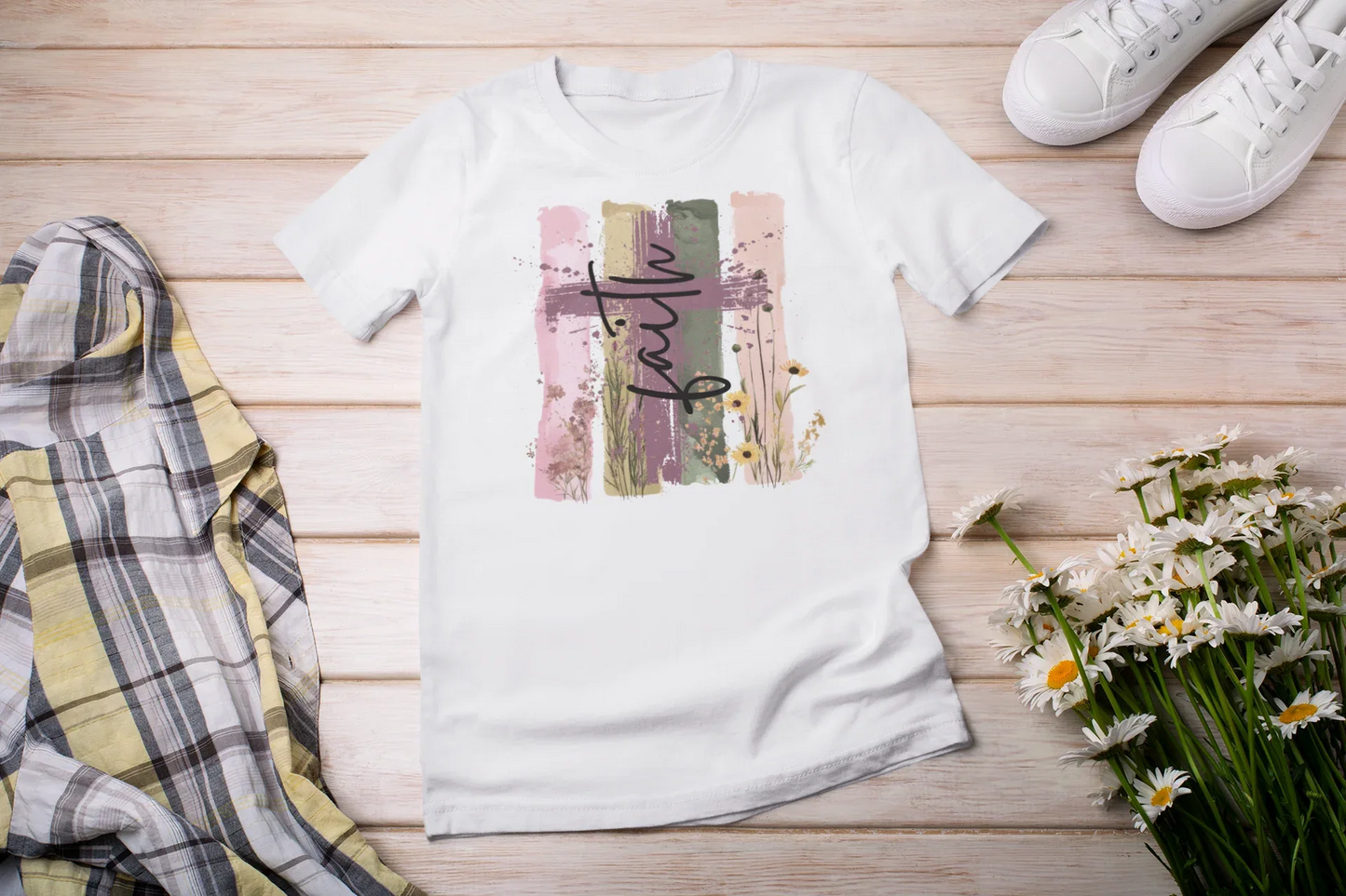 Faith Wildflower Tee Short Sleeve - kustomizables