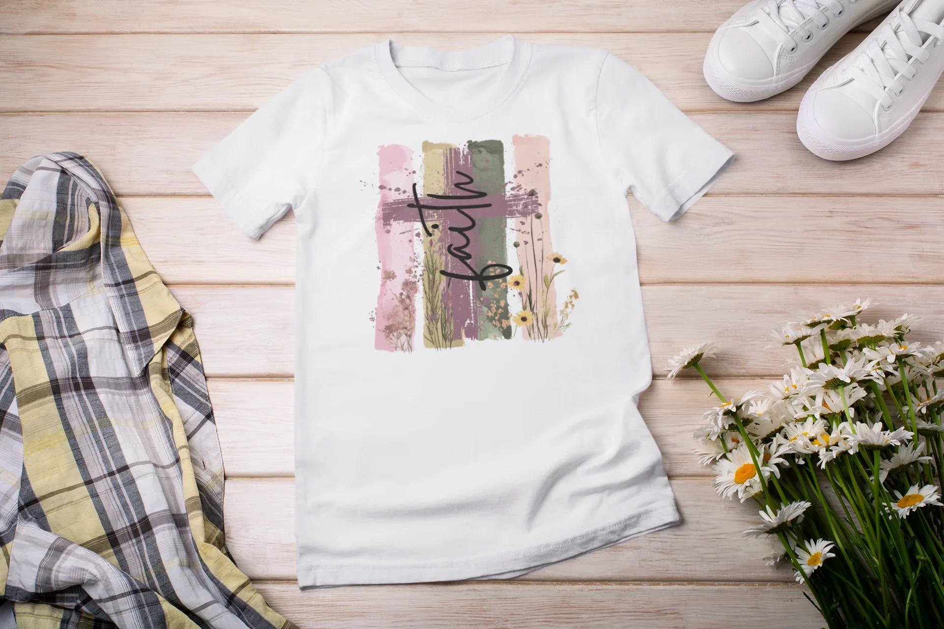 Faith Wildflower Tee Short Sleeve - kustomizables