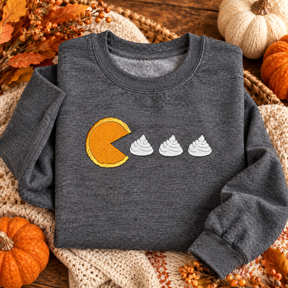 Arcade Pumpkin Pie Embroidered Thanksgiving Sweatshirt