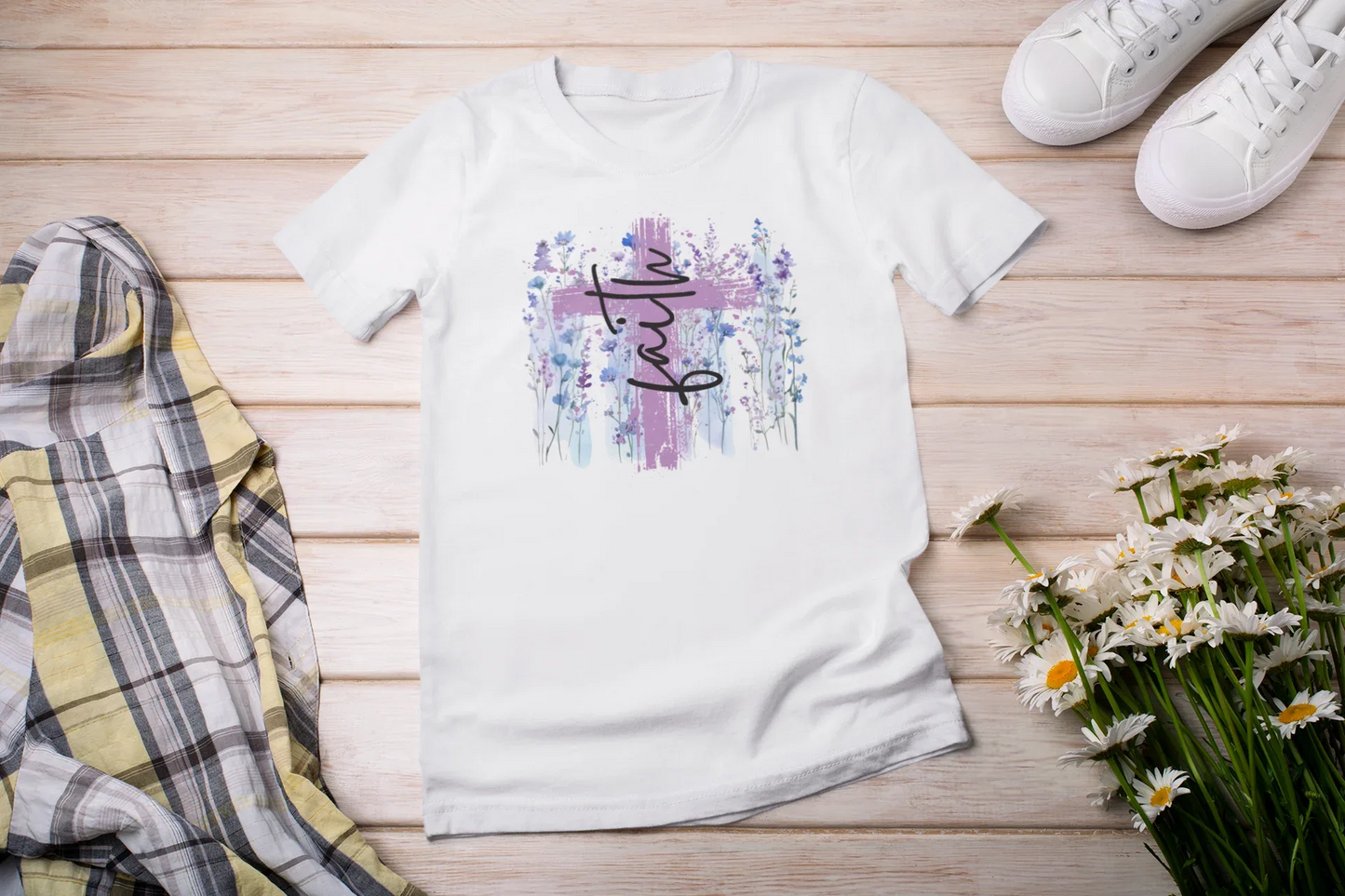 Faith Wildflower Tee Short Sleeve - kustomizables