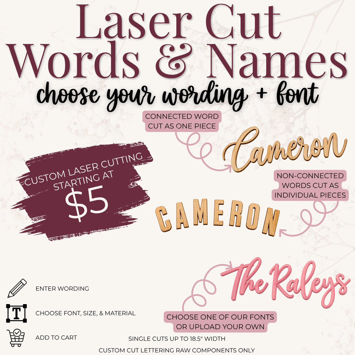 Laser Cut Words & Names